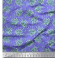 thumbnail image 1 of Soimoi Purple Georgette Viscose Fabric Leaves & Rose Floral Printed Fabric 1 Yard 42 Inch Wide, 1 of 3
