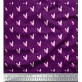 thumbnail image 1 of Soimoi Purple Georgette Viscose Fabric Pink Heart Print Fabric by the Yard 42 Inch Wide, 1 of 3