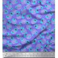 thumbnail image 1 of Soimoi Purple Georgette Viscose Fabric Stripe & Wild Flower Floral Printed Craft Fabric by the Yard 42 Inch Wide, 1 of 1