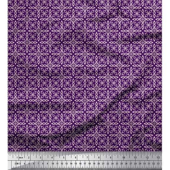 Soimoi Purple Heavy Canvas Fabric Arrow & Diamond Geometric Print Fabric by Yard 58 Inch Wide