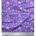 thumbnail image 1 of Soimoi Purple Heavy Canvas Fabric Artistic Floral Print Fabric by the Yard 58 Inch Wide, 1 of 3