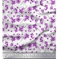 thumbnail image 1 of Soimoi Purple Heavy Canvas Fabric Clover & Daisy Floral Print Fabric by the Yard 58 Inch Wide, 1 of 3