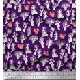 thumbnail image 1 of Soimoi Purple Heavy Canvas Fabric Coral Ocean Print Fabric by Yard 58 Inch Wide, 1 of 3