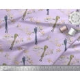 thumbnail image 1 of Soimoi Purple Heavy Canvas Fabric Floral & Paradise Whydah Bird Print Fabric by the Yard 58 Inch Wide, 1 of 3