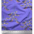 thumbnail image 1 of Soimoi Purple Heavy Canvas Fabric Leaves Watercolor Print Fabric by Yard 58 Inch Wide, 1 of 3