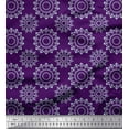 thumbnail image 1 of Soimoi Purple Heavy Canvas Fabric Mandala & Floral Print Sewing Fabric Yard 58 Inch Wide, 1 of 3