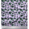 thumbnail image 1 of Soimoi Purple Heavy Canvas Fabric Monstera Leaves Print Sewing Fabric Yard 58 Inch Wide, 1 of 3