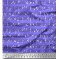 thumbnail image 1 of Soimoi Purple Heavy Canvas Fabric Notes Musical Instrument Decor Fabric Printed Yard 58 Inch Wide, 1 of 3
