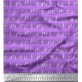 thumbnail image 1 of Soimoi Purple Heavy Canvas Fabric Notes Musical Instrument Print Fabric by the Yard 58 Inch Wide, 1 of 3