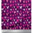 thumbnail image 1 of Soimoi Purple Heavy Canvas Fabric Pink Heart Print Sewing Fabric Yard 58 Inch Wide, 1 of 3