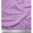 thumbnail image 1 of Soimoi Purple Heavy Canvas Fabric Scales Geometric Print Fabric by the Yard 58 Inch Wide, 1 of 3