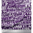 thumbnail image 1 of Soimoi Purple Heavy Satin Fabric Just Love Forever Text Print Fabric by Yard 54 Inch Wide, 1 of 3