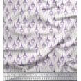 thumbnail image 1 of Soimoi Purple Poly Georgette Fabric Arrow,Heart & Eiffel Tower Architectural Print Fabric by the Yard 42 Inch Wide, 1 of 1