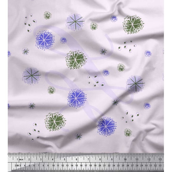 Soimoi Purple Poly Georgette Fabric Brush Stroke Abstract Print Sewing Fabric Yard 52 Inch Wide