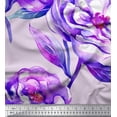 thumbnail image 1 of Soimoi Purple Poly Georgette Fabric Leaves & Floral Print Fabric by The Yard 42 Inch Wide, 1 of 1