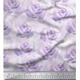 thumbnail image 1 of Soimoi Purple Poly Georgette Fabric Rose Floral Print Sewing Fabric Yard 52 Inch Wide, 1 of 3