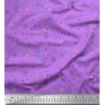 thumbnail image 1 of Soimoi Purple Poly Georgette Fabric Snow Flakes & Star Print Fabric by the Yard 42 Inch Wide, 1 of 3