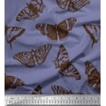 thumbnail image 1 of Soimoi Purple Rayon Crepe Fabric Butterflies Butterfly Printed Craft Fabric by the Yard 46 Inch Wide, 1 of 3