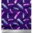 thumbnail image 1 of Soimoi Purple Rayon Crepe Fabric Feathers & Dots Print Sewing Fabric Yard 46 Inch Wide, 1 of 3