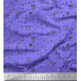 thumbnail image 1 of Soimoi Purple Rayon Crepe Fabric Infographics Education Theme Printed Craft Fabric by the Yard 46 Inch Wide, 1 of 3