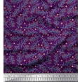thumbnail image 1 of Soimoi Purple Rayon Crepe Fabric Snowflake & Red Berries Fruits Decor Fabric Printed Yard 46 Inch Wide, 1 of 3