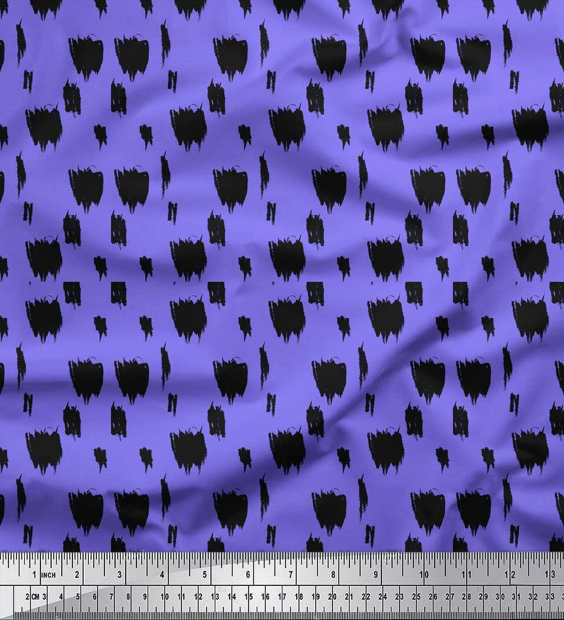 Soimoi Purple Rayon Fabric Brush Stroke Abstract Print Fabric by the Yard 56 Inch Wide