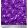 thumbnail image 1 of Soimoi Purple Rayon Fabric Crystal Stone Geometric Decor Fabric Printed Yard 42 Inch Wide, 1 of 3