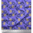 thumbnail image 1 of Soimoi Purple Rayon Fabric Leaves & Clover Flower Hand Drawn Print Fabric by Yard 42 Inch Wide, 1 of 1