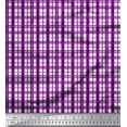 thumbnail image 1 of Soimoi Purple Satin Silk Fabric Plaid Check Printed Craft Fabric by the Yard 42 Inch Wide, 1 of 1