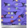 thumbnail image 1 of Soimoi Purple Silk Fabric Architectural Frame & Paper Bird Art & Craft Printed Craft Fabric by the Yard 42 Inch Wide, 1 of 1