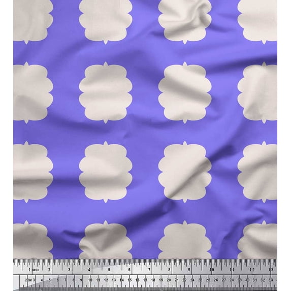 Soimoi Purple Silk Fabric Artistic Floral Ethnic Print Fabric by the Yard 42 Inch Wide