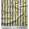 thumbnail image 1 of Soimoi Purple Silk Fabric Cactus & Stripe Printed Craft Fabric by the Yard 42 Inch Wide, 1 of 3