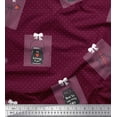 thumbnail image 1 of Soimoi Purple Silk Fabric Dot,Jar & My Heart Belong To You Text Fabric Prints By Yard 42 Inch Wide, 1 of 1