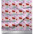 thumbnail image 1 of Soimoi Purple Silk Fabric Leaves & Lotus Floral Fabric Prints By Yard 42 Inch Wide, 1 of 3