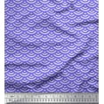 thumbnail image 1 of Soimoi Purple Silk Fabric Scales Geometric Printed Fabric 1 Yard 42 Inch Wide, 1 of 3