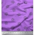 thumbnail image 1 of Soimoi Purple Silk Fabric Tribal Skull Print Sewing Fabric Yard 42 Inch Wide, 1 of 3