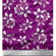 thumbnail image 1 of Soimoi Purple Velvet Fabric Dot & Floral Printed Craft Fabric by The Yard 58 Inch Wide, 1 of 1