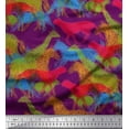 thumbnail image 1 of Soimoi Purple polyester Crepe Fabric Giraffe,Leopard & Horse Animal Decor Fabric Printed BTY 42 Inch Wide, 1 of 1