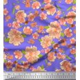thumbnail image 1 of Soimoi Purple polyester Crepe Fabric Leaves & Floral Printed Craft Fabric by The Yard 42 Inch Wide, 1 of 1