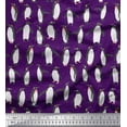 thumbnail image 1 of Soimoi Purple polyester Crepe Fabric Penguin Ocean Print Fabric by the Yard 42 Inch Wide, 1 of 3