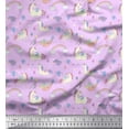 thumbnail image 1 of Soimoi Purple polyester Crepe Fabric Rainbow & Unicorn Animal Print Fabric by the Yard 42 Inch Wide, 1 of 3