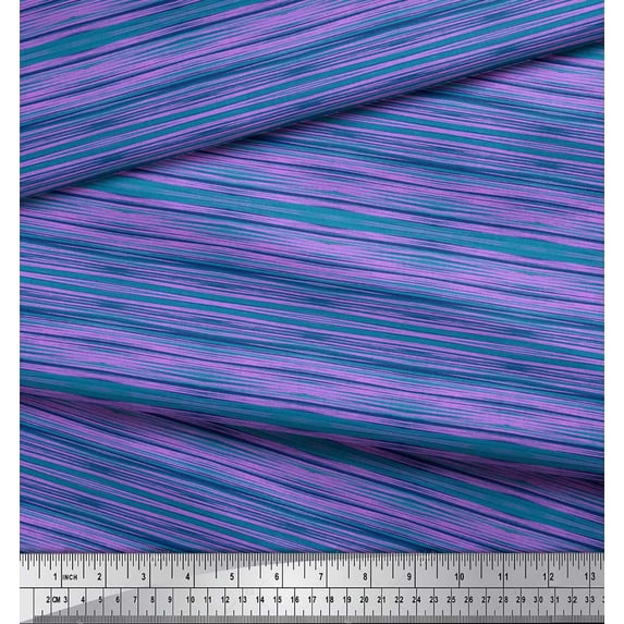 Soimoi Rayon Crepe Fabric Abstract Stripe Printed Craft Fabric by The Yard 46 Inch Wide