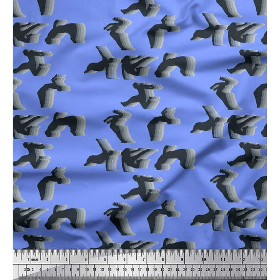 Soimoi Rayon Crepe Fabric Athletic Men & Women Sports Fabric Prints by Yard 46 Inch Wide
