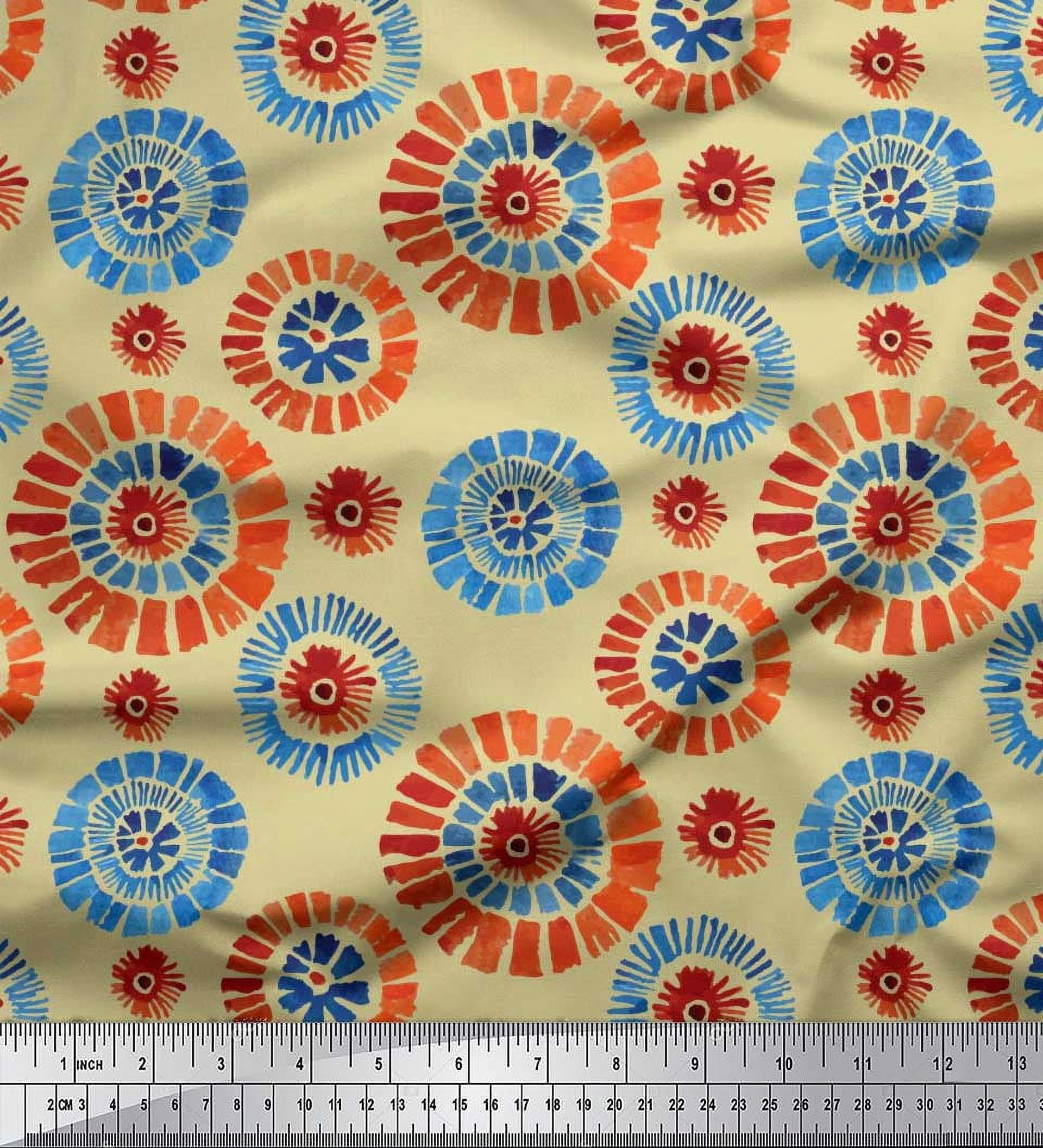 Soimoi Rayon Crepe Fabric Brush Stroke Abstract Fabric Prints By Yard 46 Inch Wide