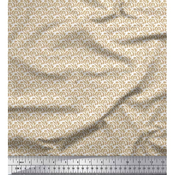 Soimoi Rayon Crepe Fabric Brush Stroke Abstract Fabric Prints by Yard 46 Inch Wide