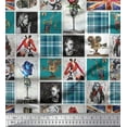thumbnail image 1 of Soimoi Rayon Crepe Fabric Check,Women & Camera Patchwork Print Fabric by The Yard 46 Inch Wide, 1 of 1