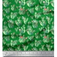 thumbnail image 1 of Soimoi Rayon Crepe Fabric Floral & Cactus Tree Decor Fabric Printed Yard 46 Inch Wide, 1 of 1