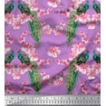 thumbnail image 1 of Soimoi Rayon Crepe Fabric Floral & Peacock Bird Fabric Prints by Yard 46 Inch Wide, 1 of 1
