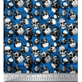 thumbnail image 1 of Soimoi Rayon Crepe Fabric Horror Skull Halloween Print Fabric by Yard 46 Inch Wide, 1 of 1