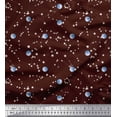 thumbnail image 1 of Soimoi Rayon Crepe Fabric Moon & Galaxy Decor Fabric Printed Yard 46 Inch Wide, 1 of 3